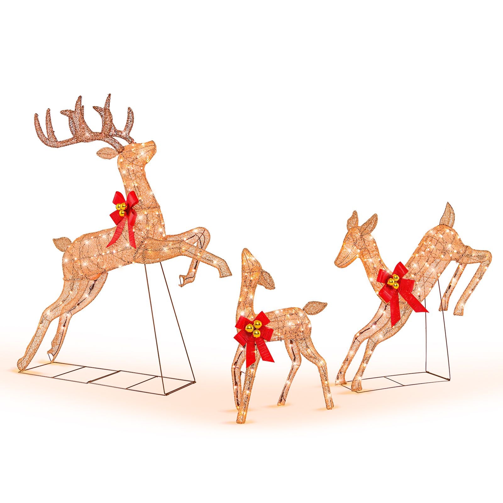 3 Piece Lighted Christmas Reindeer with 255 Warm White Lights